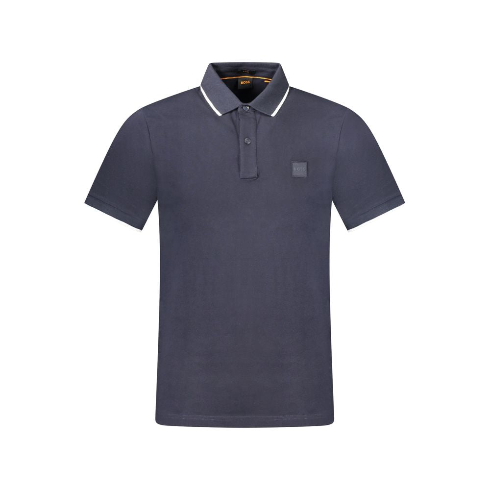 Hugo Boss Blue Cotton Polo Shirt BO-33071-S