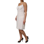 Dolce & Gabbana White Lace Gold DG Logo Silk Dress Sleepwear DR81798-46