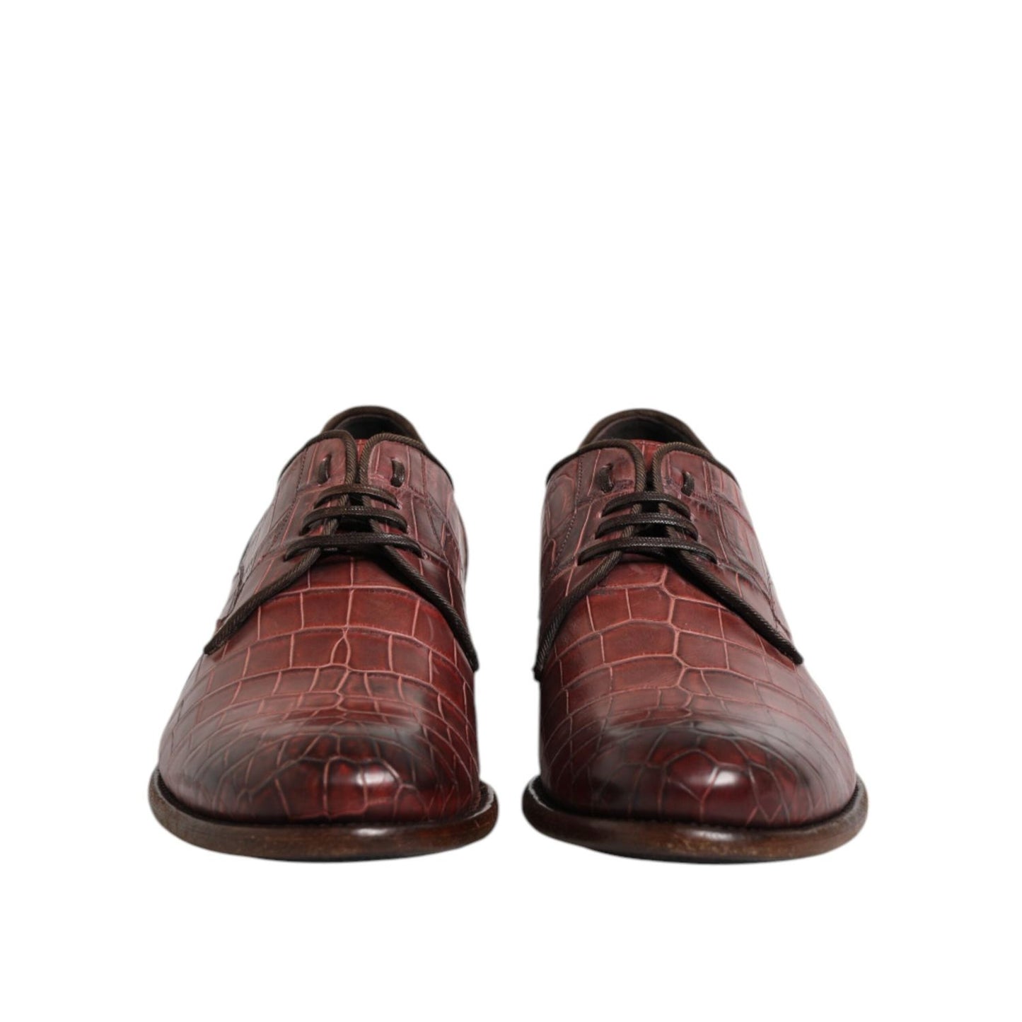 Dolce & Gabbana Burgundy Leather Lace Up Derby Dress Shoes MV7553-43