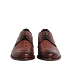 Dolce & Gabbana Burgundy Leather Lace Up Derby Dress Shoes MV7553-43
