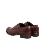 Dolce & Gabbana Burgundy Leather Lace Up Derby Dress Shoes MV7553-43