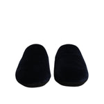 Dolce & Gabbana Dark Blue Viscose Velvet Slides Flat Slipper Shoes MV7622-43