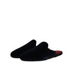 Dolce & Gabbana Dark Blue Viscose Velvet Slides Flat Slipper Shoes MV7622-43