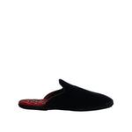 Dolce & Gabbana Dark Blue Viscose Velvet Slides Flat Slipper Shoes MV7622-43