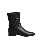 Dolce & Gabbana Black Leather Flats Logo Short Boots Shoes LA12715-37.5