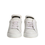 Dolce & Gabbana White Gold Leather Low Top Sneakers Shoes LA12760-39