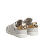 Dolce & Gabbana White Gold Leather Low Top Sneakers Shoes LA12760-39