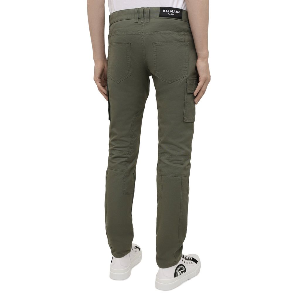 Balmain Green Cotton Cargo Pants
