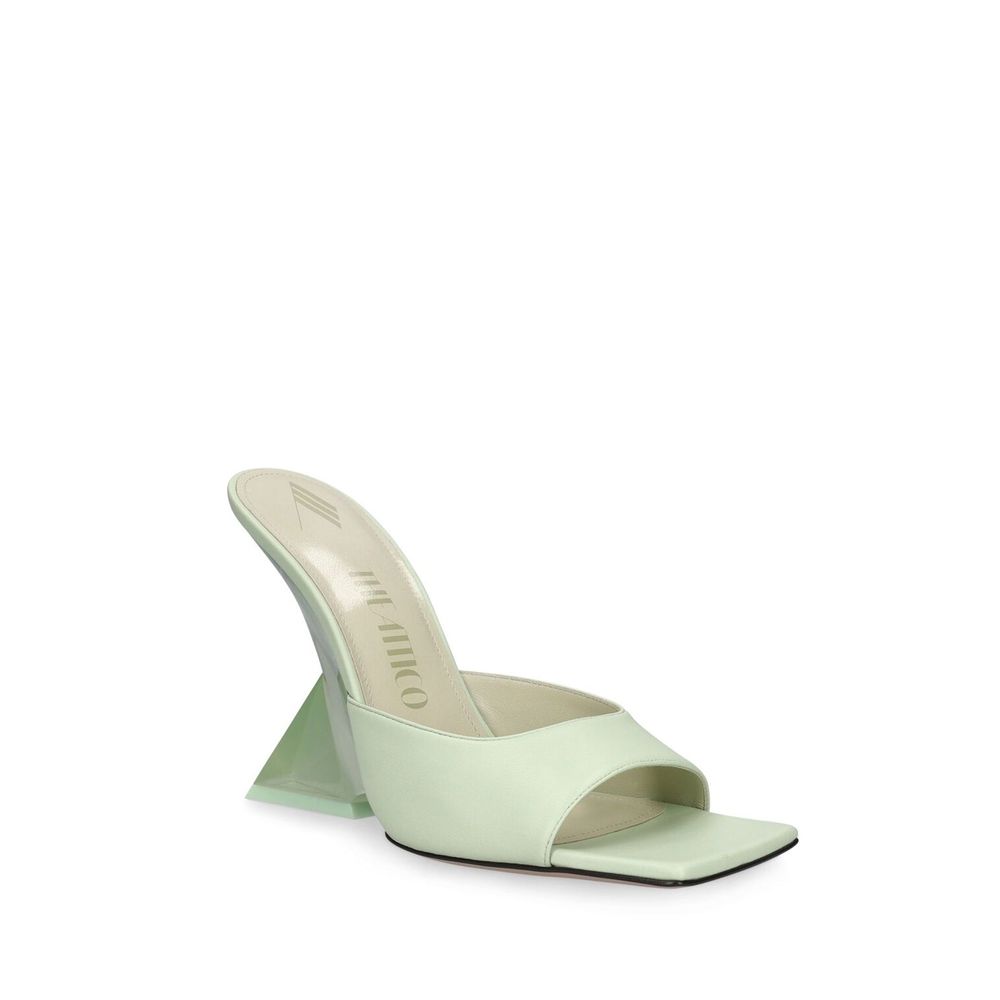 The Attico Green Calfskin Platform Sandals