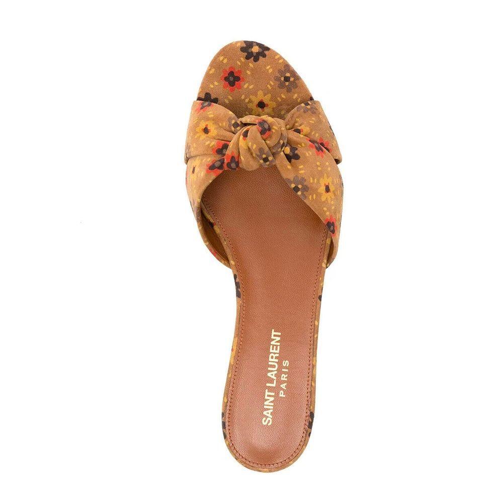 Saint Laurent Bianca Knotted Suede Slides SA-8736558121172-EU36/US6