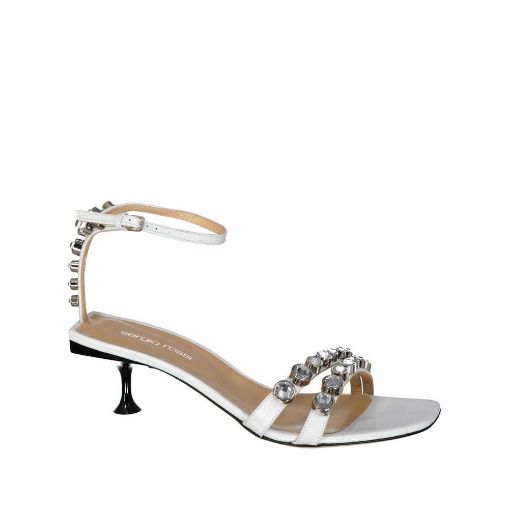 Sergio Rossi White Calfskin Strap-On Sandals