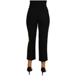 Dolce & Gabbana Military Embellished Pants Black Gold Dress Pant PAN61081-38