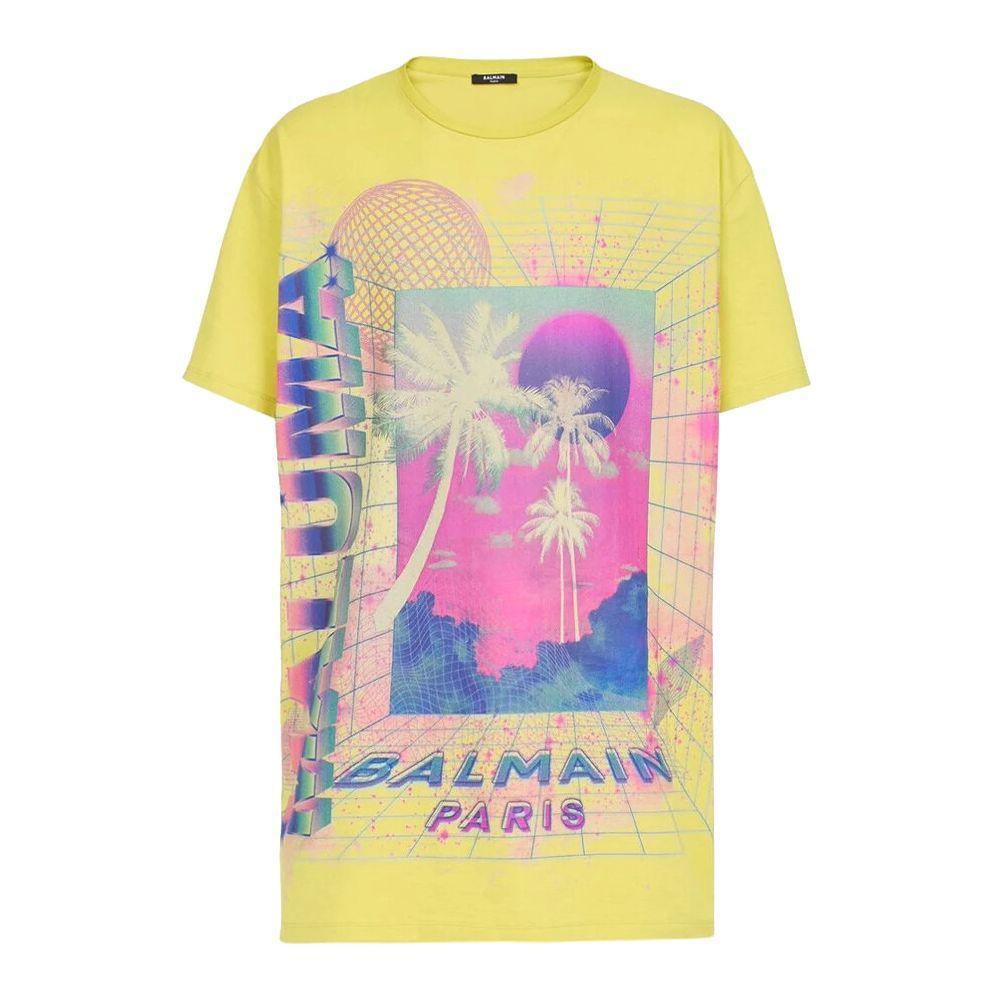 Balmain Yellow Cotton T-Shirt BA-15799-3XL