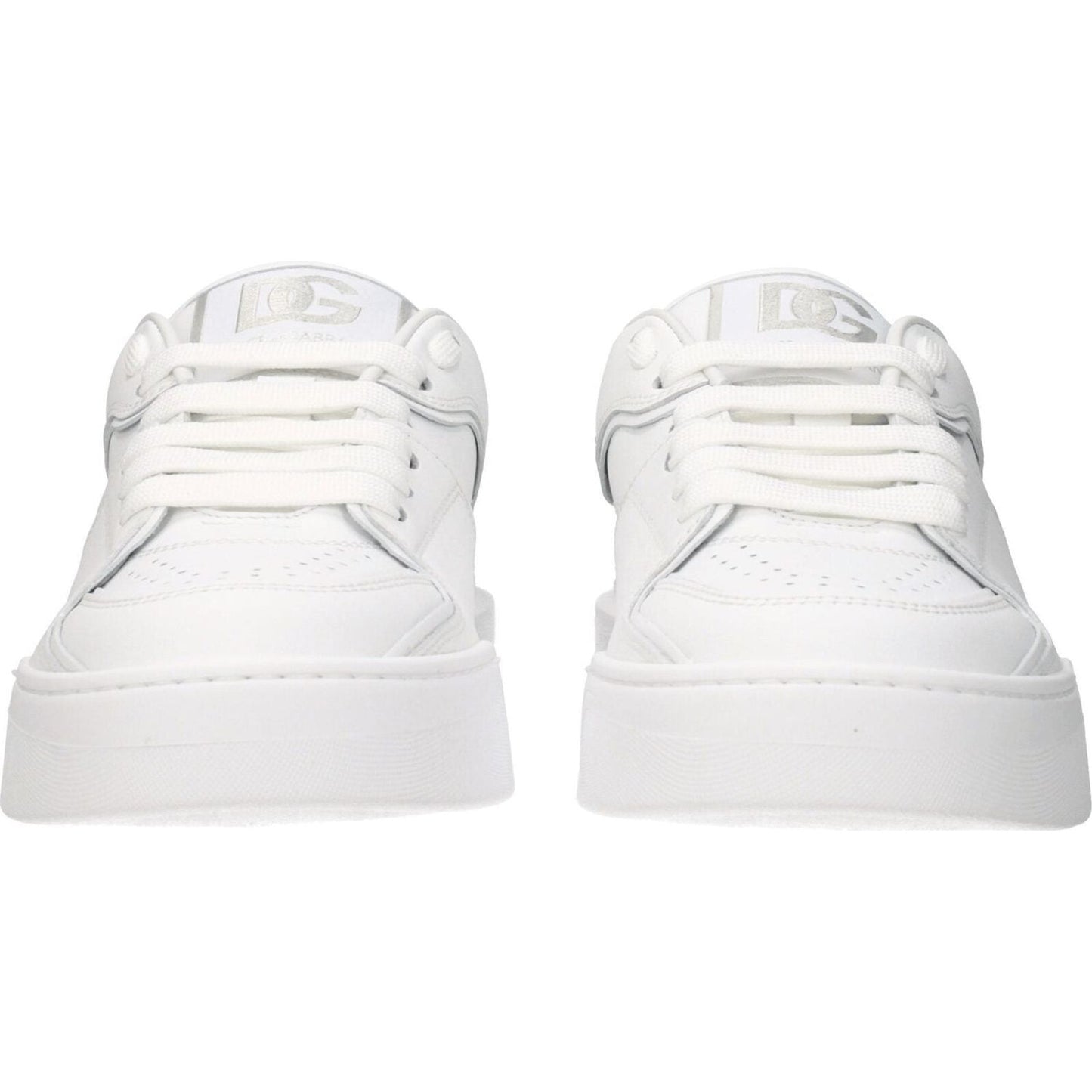 Dolce & Gabbana White Leather Low Tops DO-8547215540489-EU35/US5