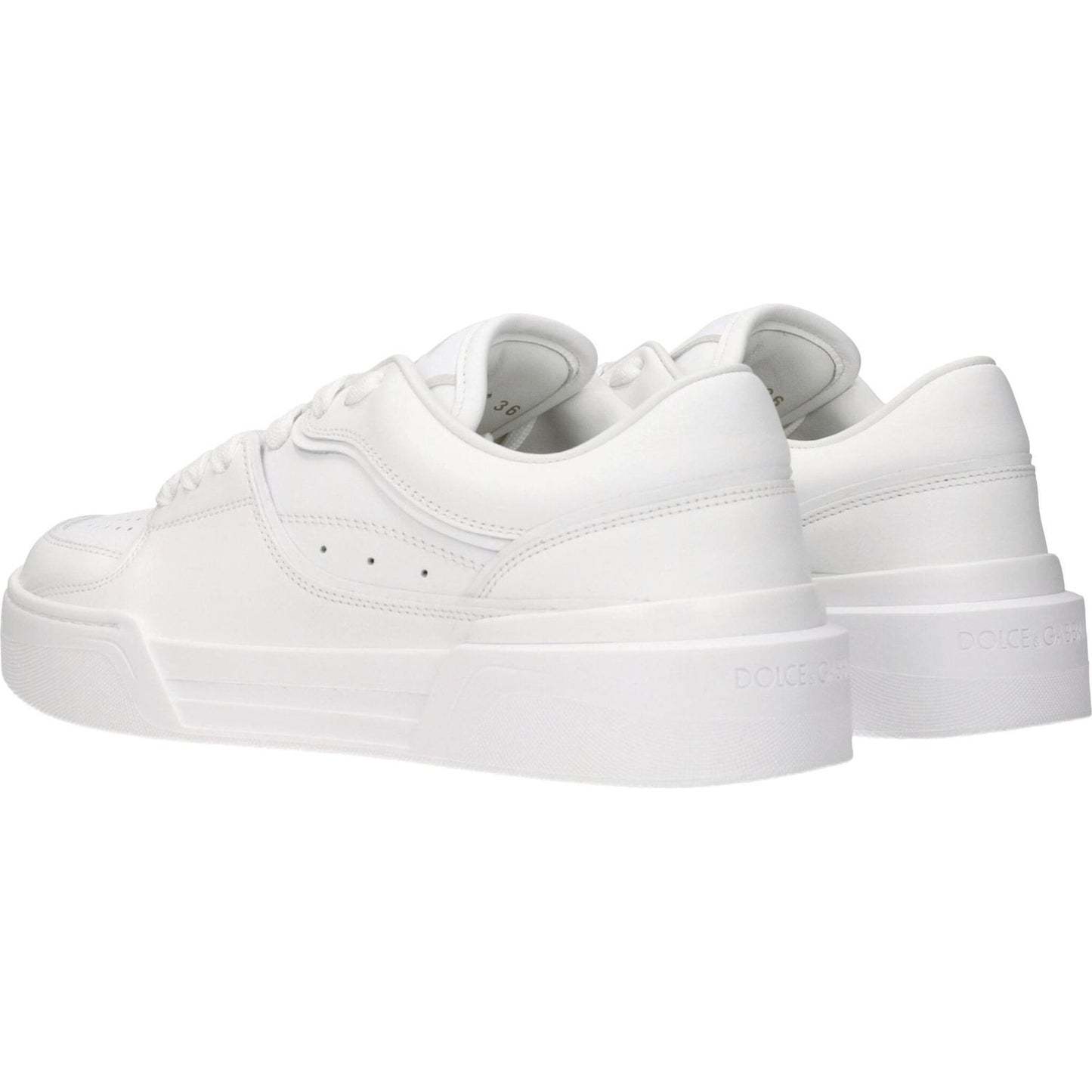 Dolce & Gabbana White Leather Low Tops DO-8547215540489-EU35/US5