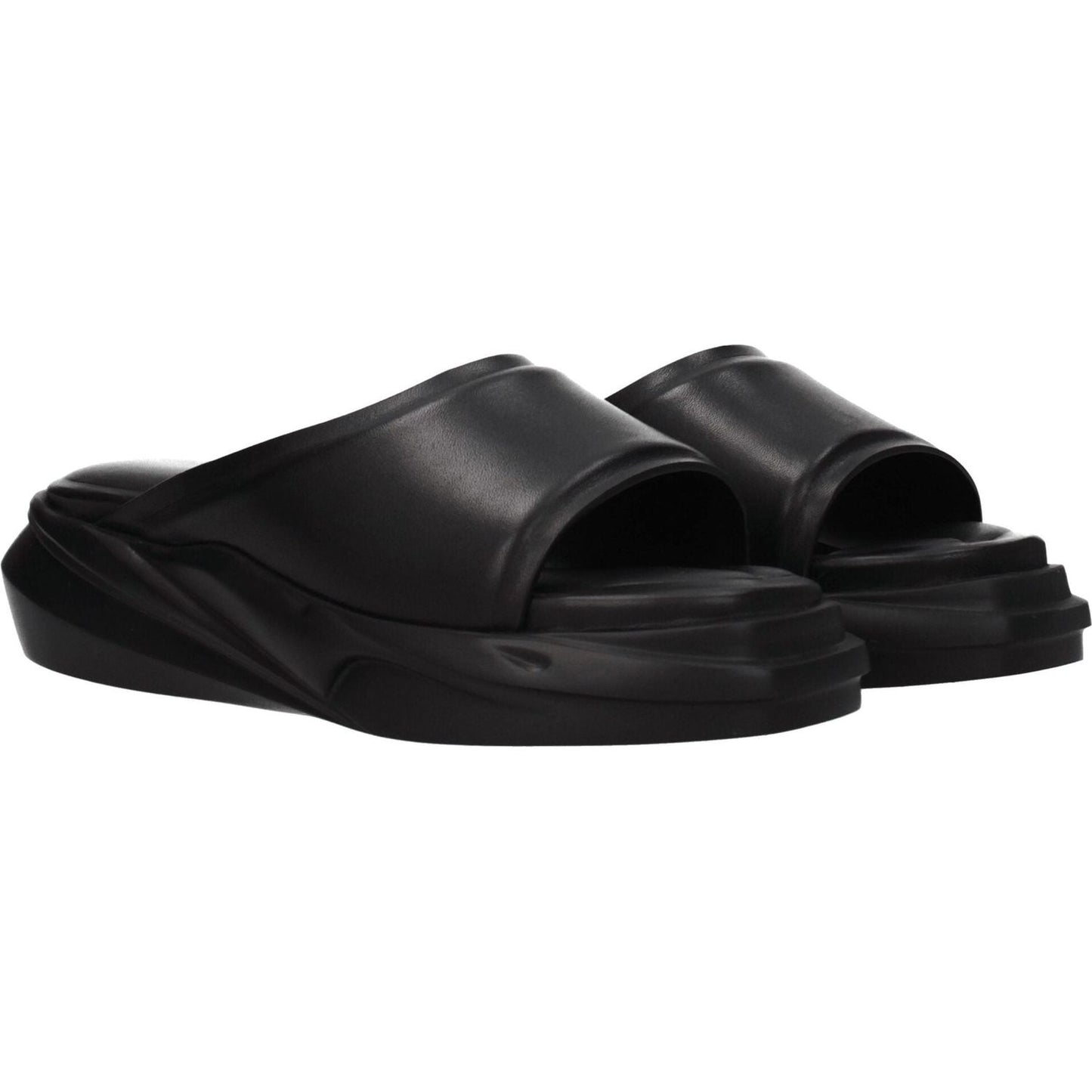 Alyx Black Leather Slippers Sandals AL-8547243917577-EU37/US7