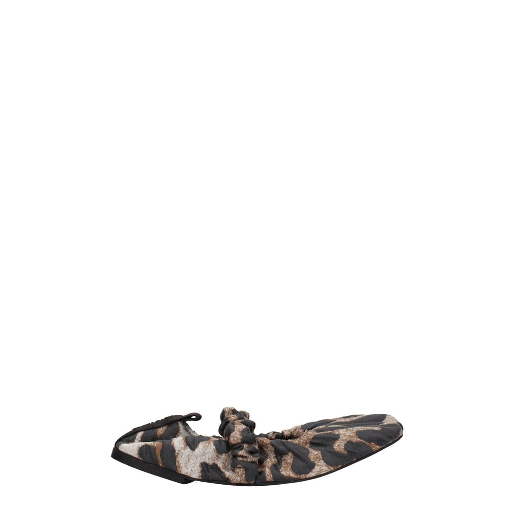 Ganni Beige Fabric Ballet Flats GA-8547314532617-EU35/US5