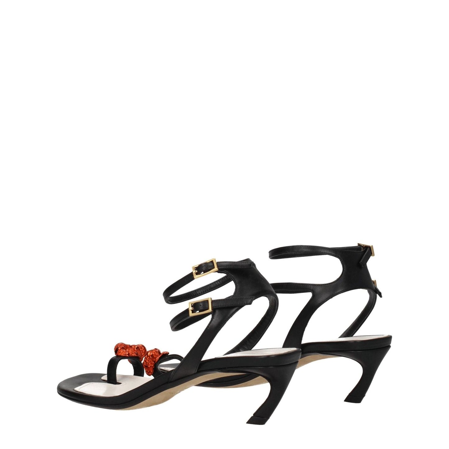 Lanvin Black Leather Stiletto Heels Sandals LA-8547355263241-EU38/US8