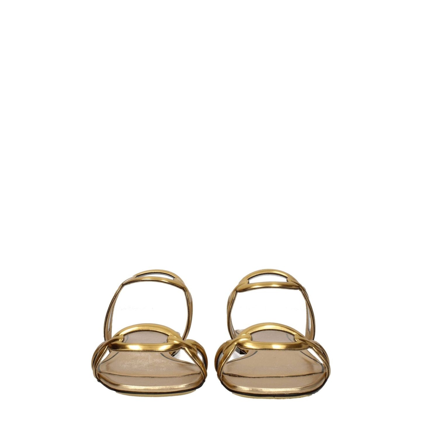 Valentino Garavani Gold Leather Slippers Sandals VA-8547405594889-EU37/US7