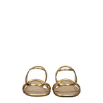 Valentino Garavani Gold Leather Slippers Sandals VA-8547405594889-EU37/US7