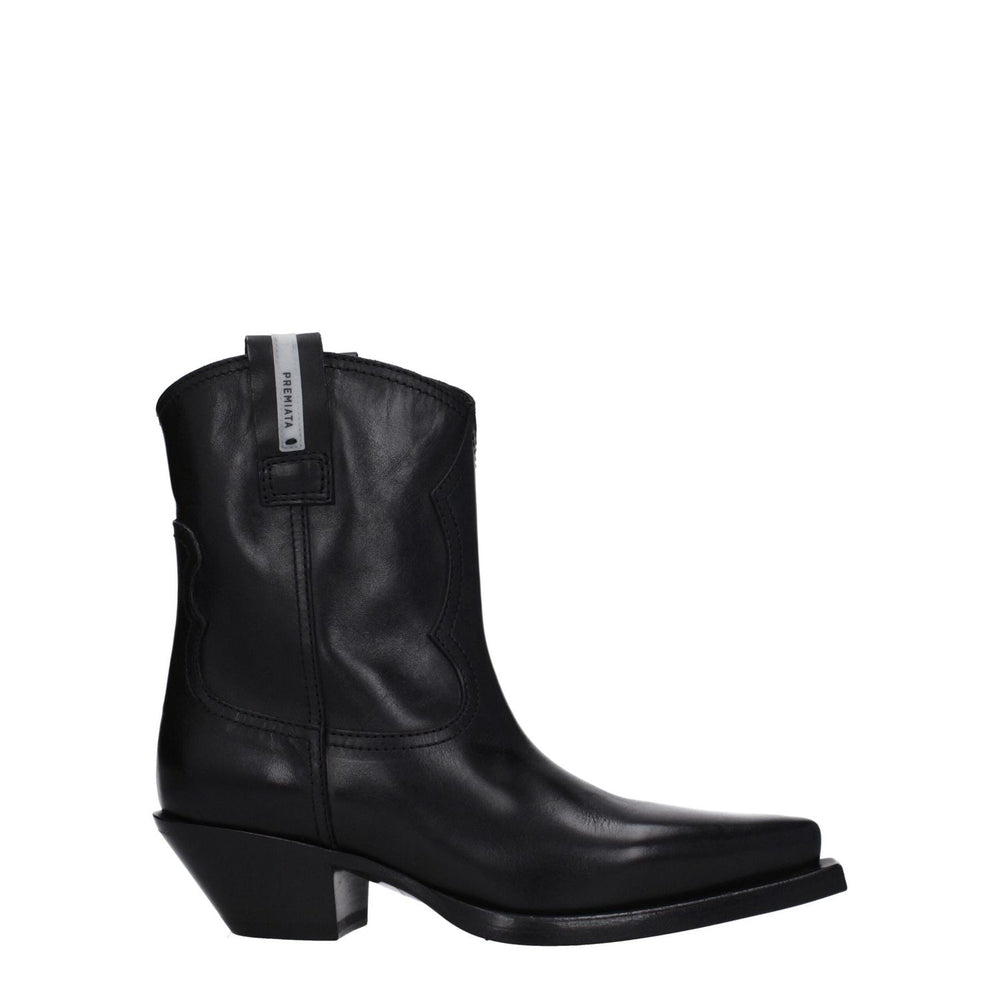 Premiata Black Leather Ankle Boots PR-8547457401097-EU36/US6