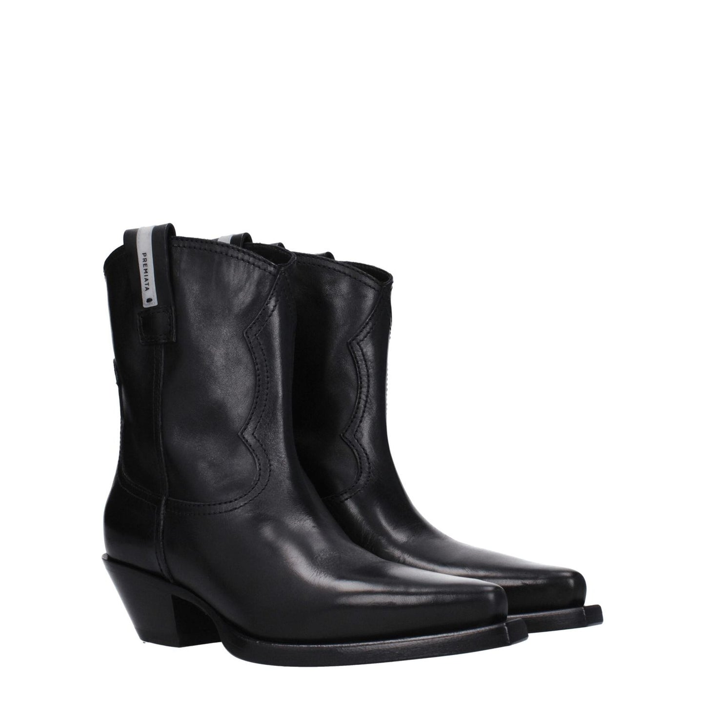 Premiata Black Leather Ankle Boots PR-8547457401097-EU36/US6