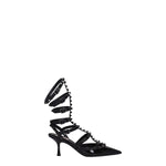 Valentino Garavani Black Leather Stiletto Heels Sandals VA-8547461595401-EU36.5/US6.5