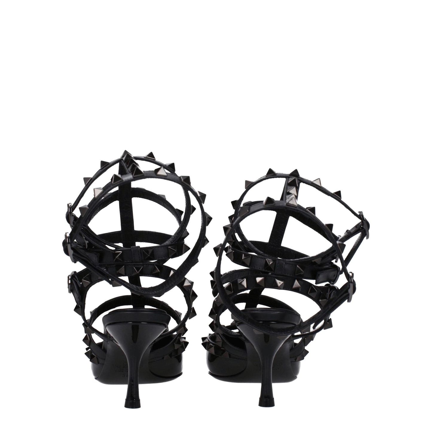 Valentino Garavani Black Leather Stiletto Heels Sandals VA-8547461595401-EU36.5/US6.5