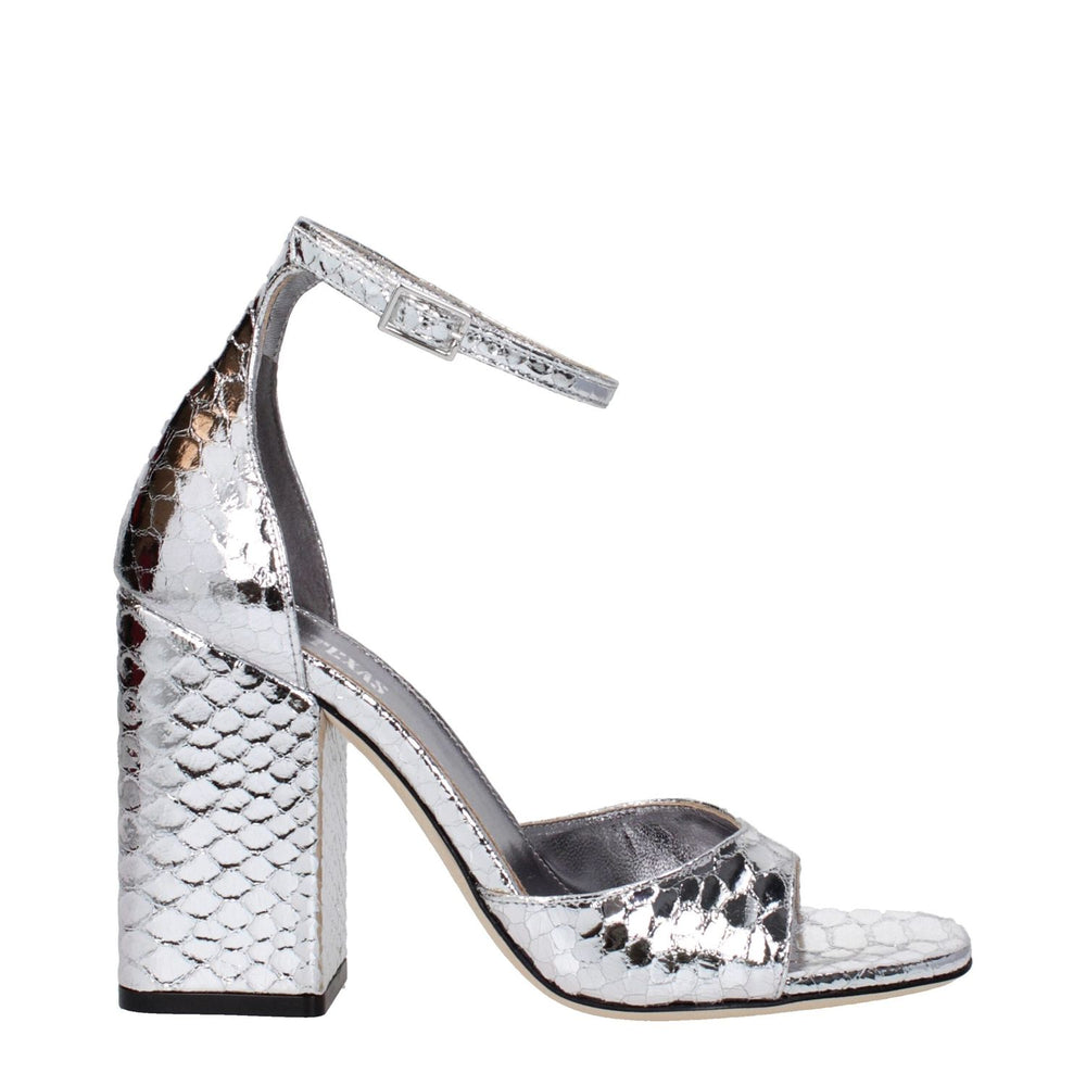 Paris Texas Gray Leather Platforms