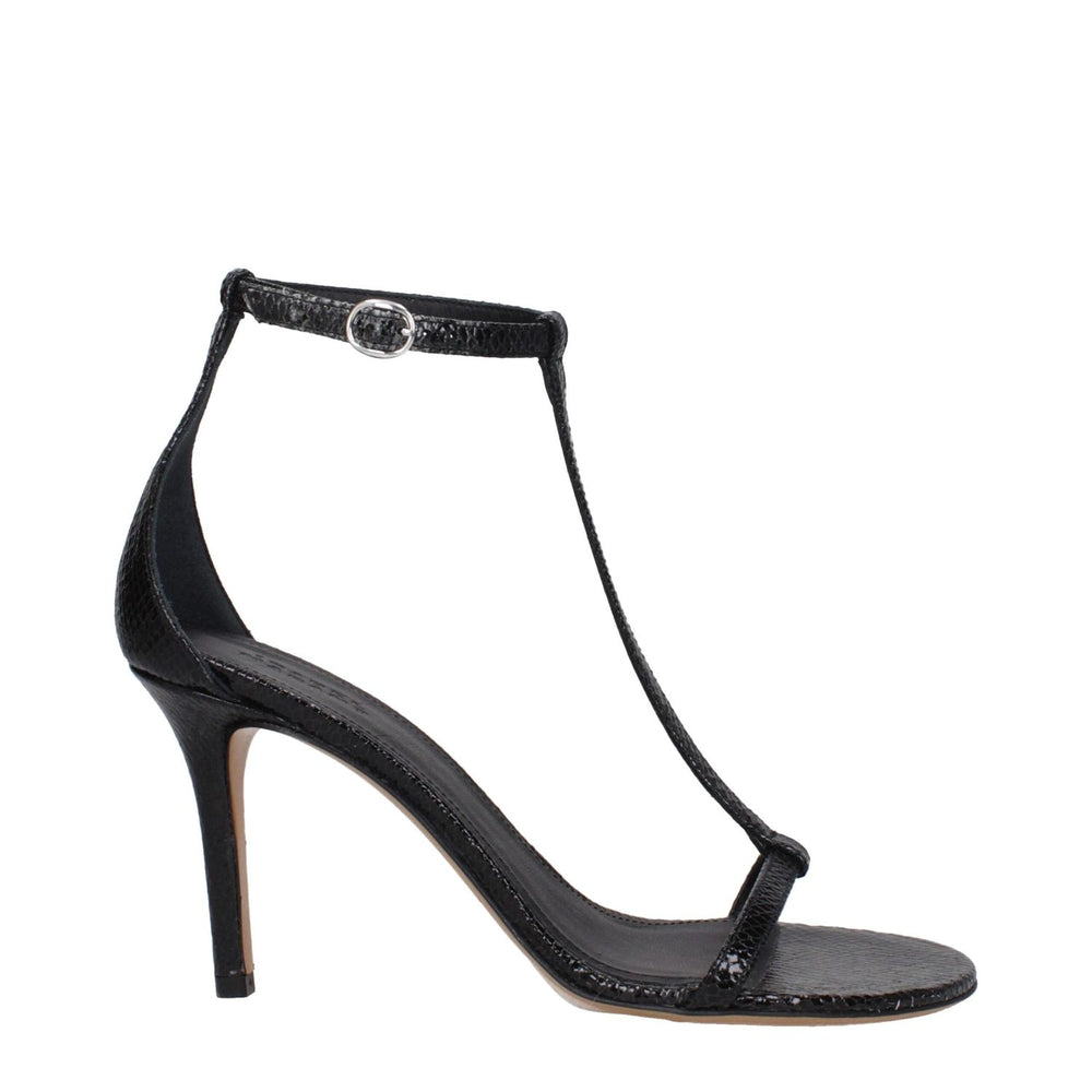 Isabel Marant Black Leather Stiletto Heels Sandals IS-9256150171913-EU41/US11