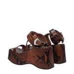 Paris Texas Brown Leather Wedges Sandals PA-9257529114889-EU36.5/US6.5