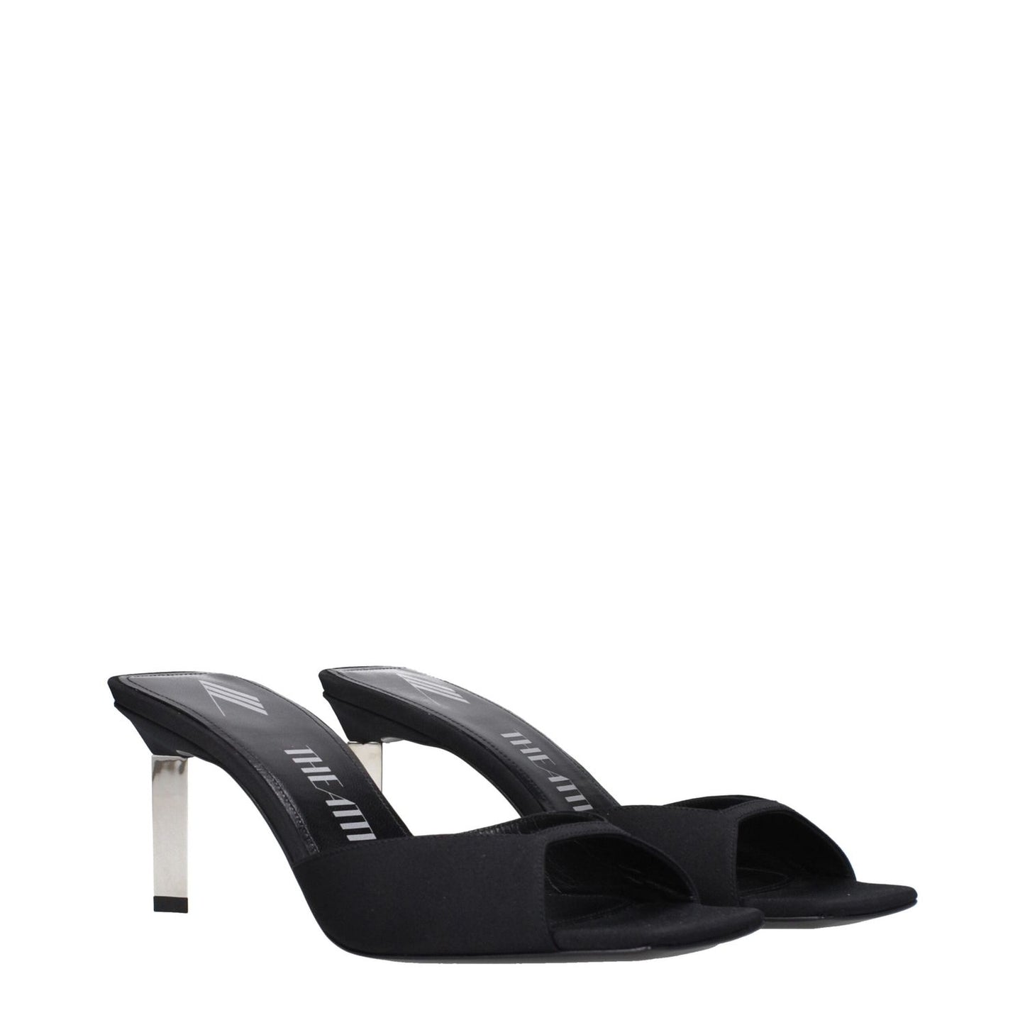 The Attico Black Satin Stiletto Heels Sandals TH-9333324710153-EU36/US6