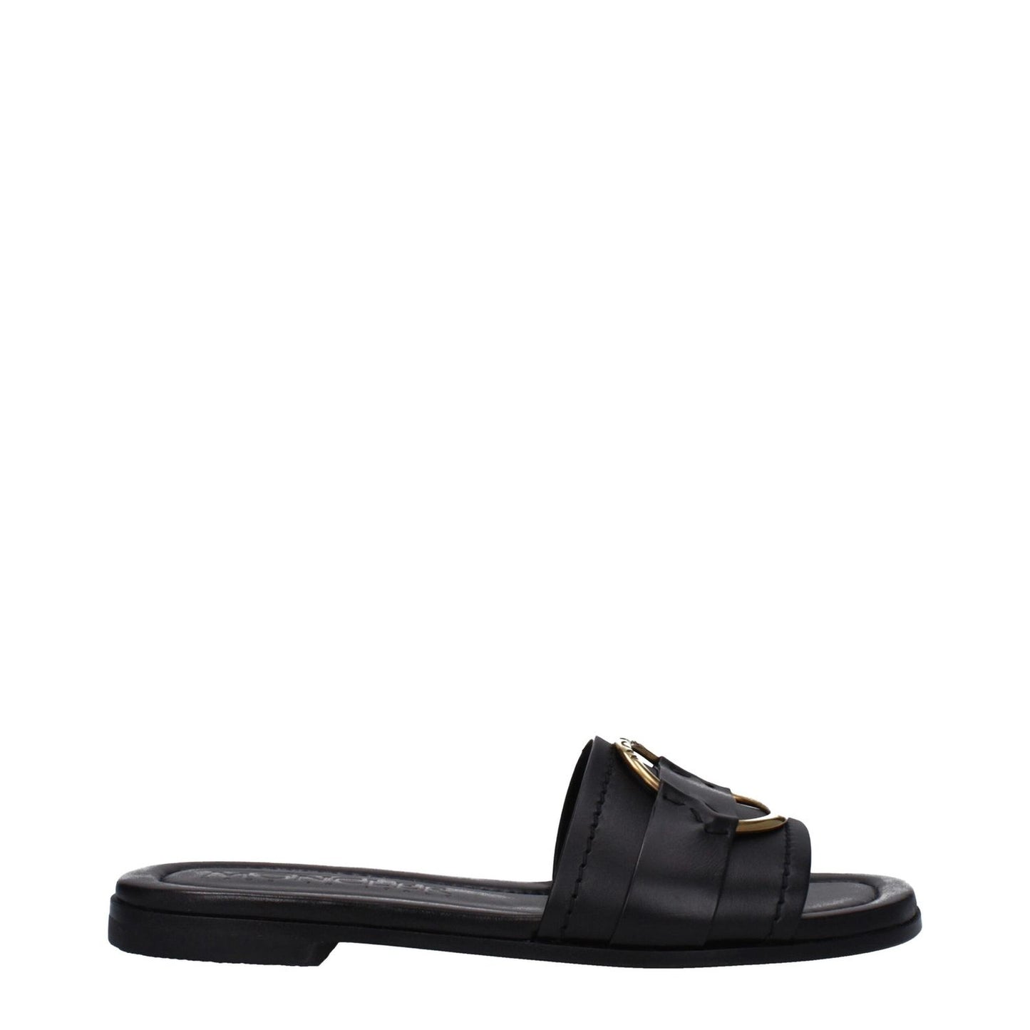 Moncler Black Leather Slippers Sandals MO-9353158000905-EU36/US6