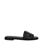 Moncler Black Leather Slippers Sandals MO-9353158000905-EU36/US6