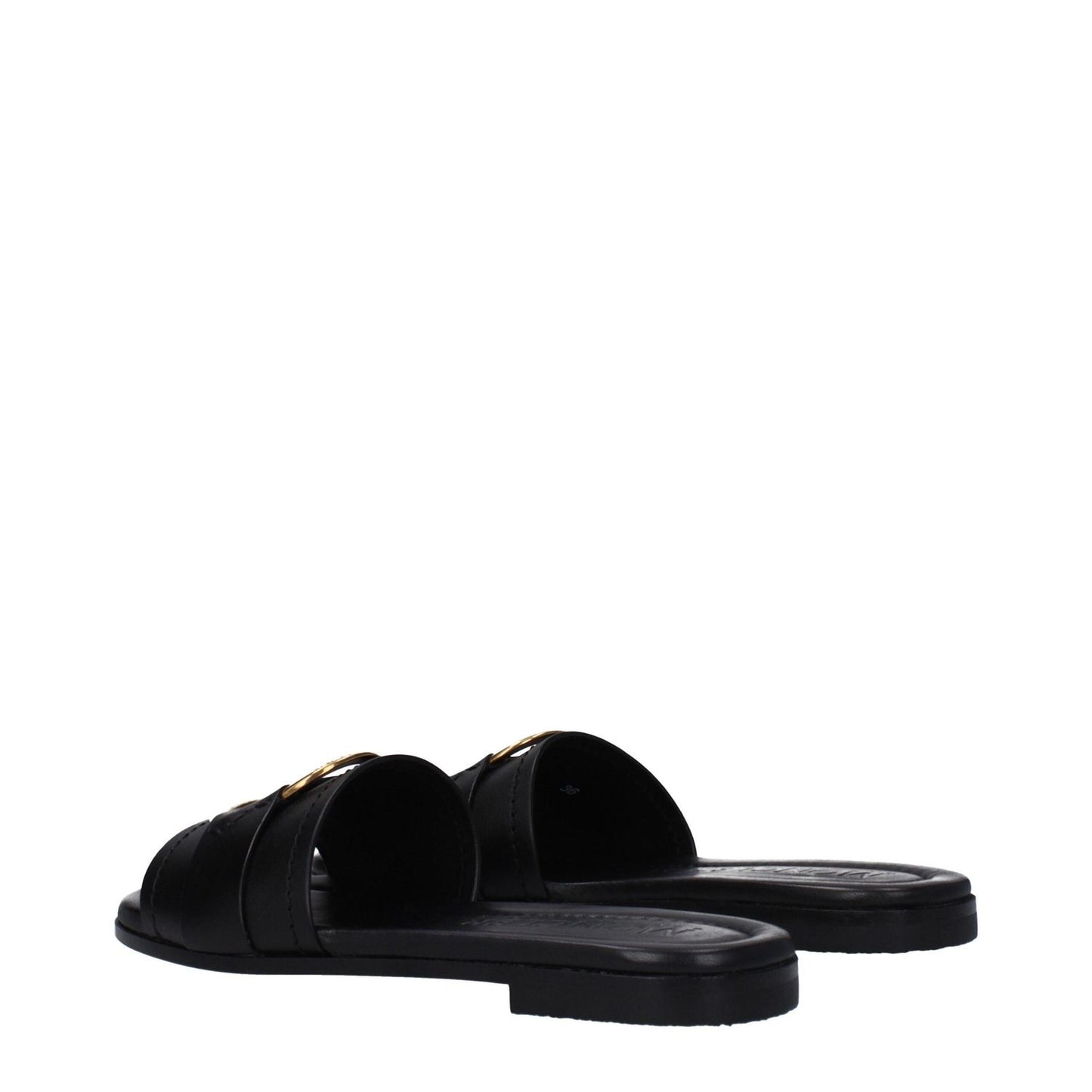 Moncler Black Leather Slippers Sandals MO-9353158000905-EU36/US6
