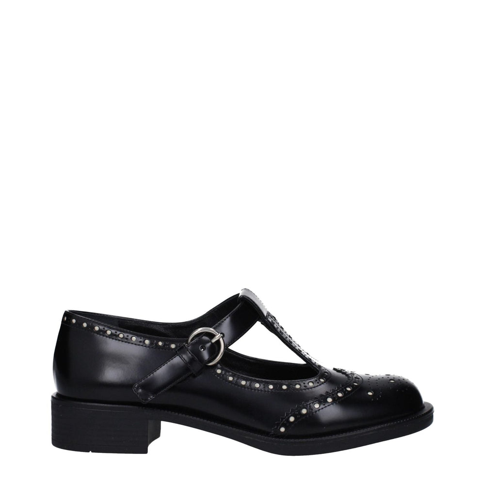 Miu Miu Black Leather Slip-On Loafers MI-10009970704649-EU35/US5