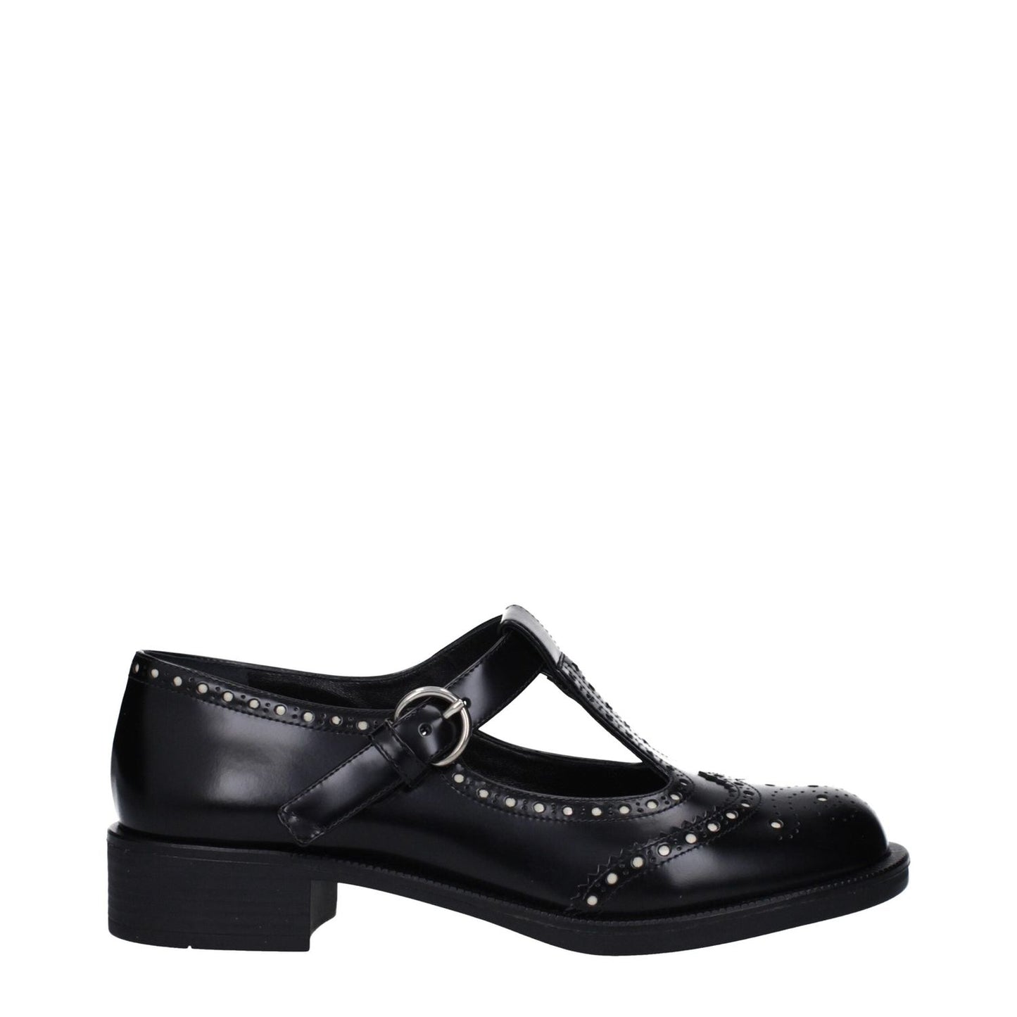 Miu Miu Black Leather Slip-On Loafers MI-10009970704649-EU35/US5