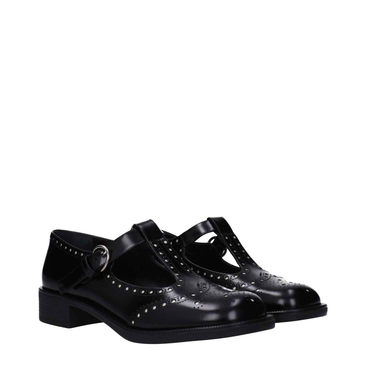 Miu Miu Black Leather Slip-On Loafers MI-10009970704649-EU35/US5
