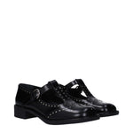 Miu Miu Black Leather Slip-On Loafers MI-10009970704649-EU35/US5
