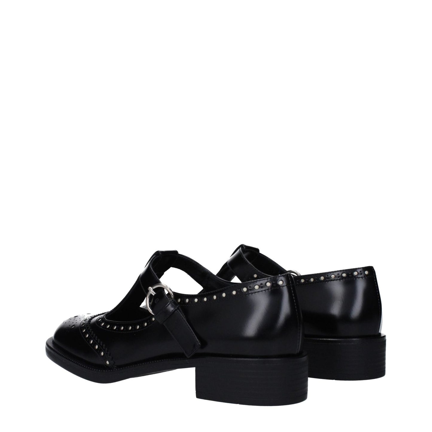 Miu Miu Black Leather Slip-On Loafers MI-10009970704649-EU35/US5