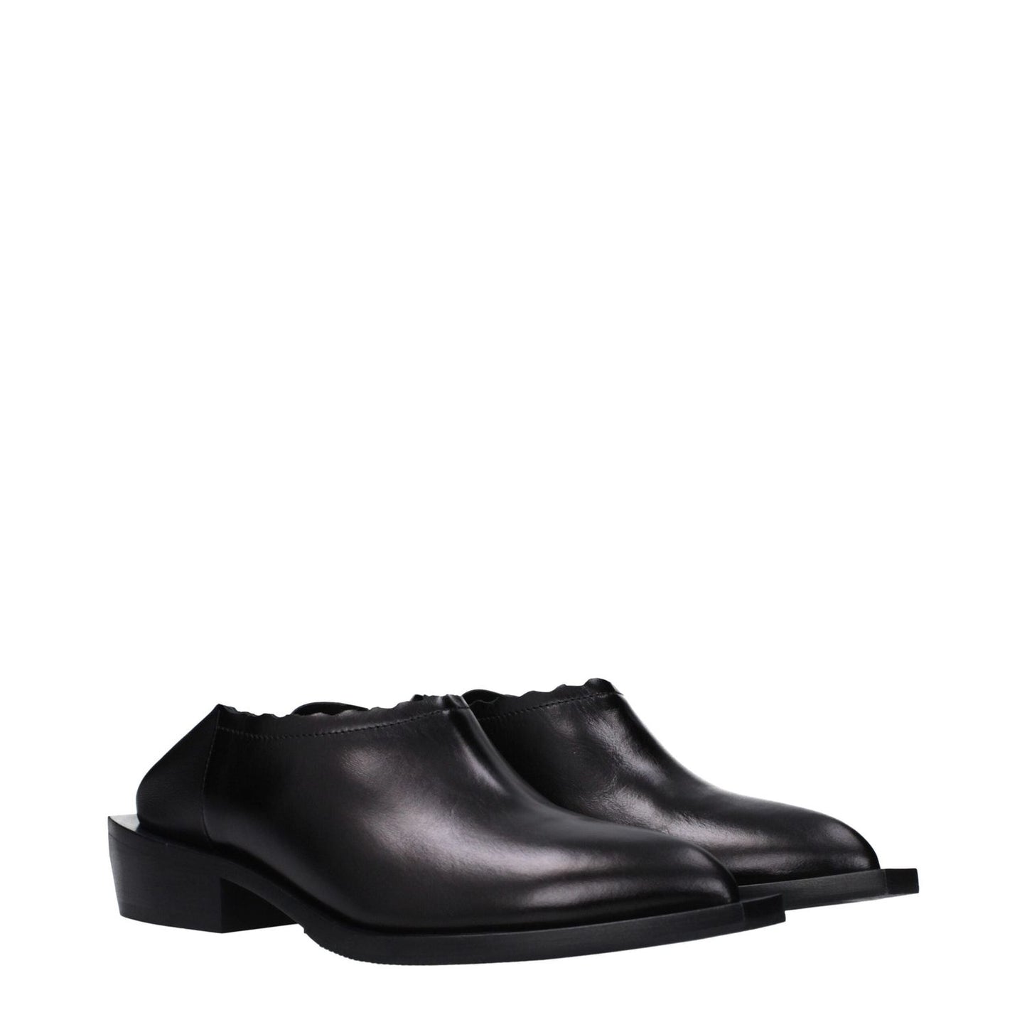 Love Moschino Black Leather Clogs LO-10027286331657-EU36/US6