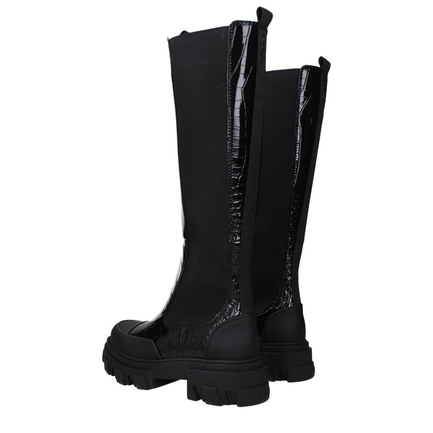 Ganni Black Leather Over The Knee GA-10031459369225-EU38/US8