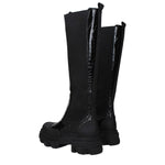 Ganni Black Leather Over The Knee GA-10031459369225-EU38/US8