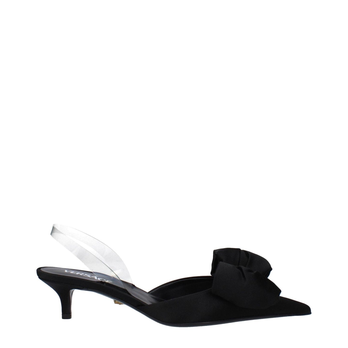 Versace Black Satin Flat Sandals VE-14884877304073-EU36/US6