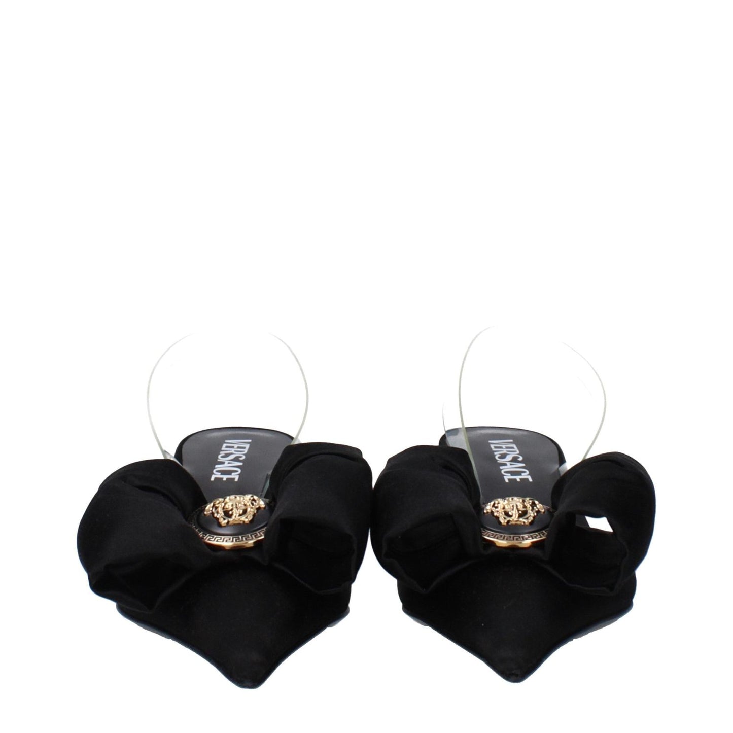 Versace Black Satin Flat Sandals VE-14884877304073-EU36/US6