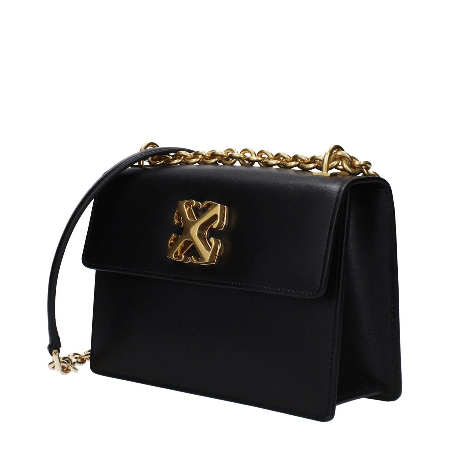 Off-White Black Leather Crossbody Bags OF14886728139017BT