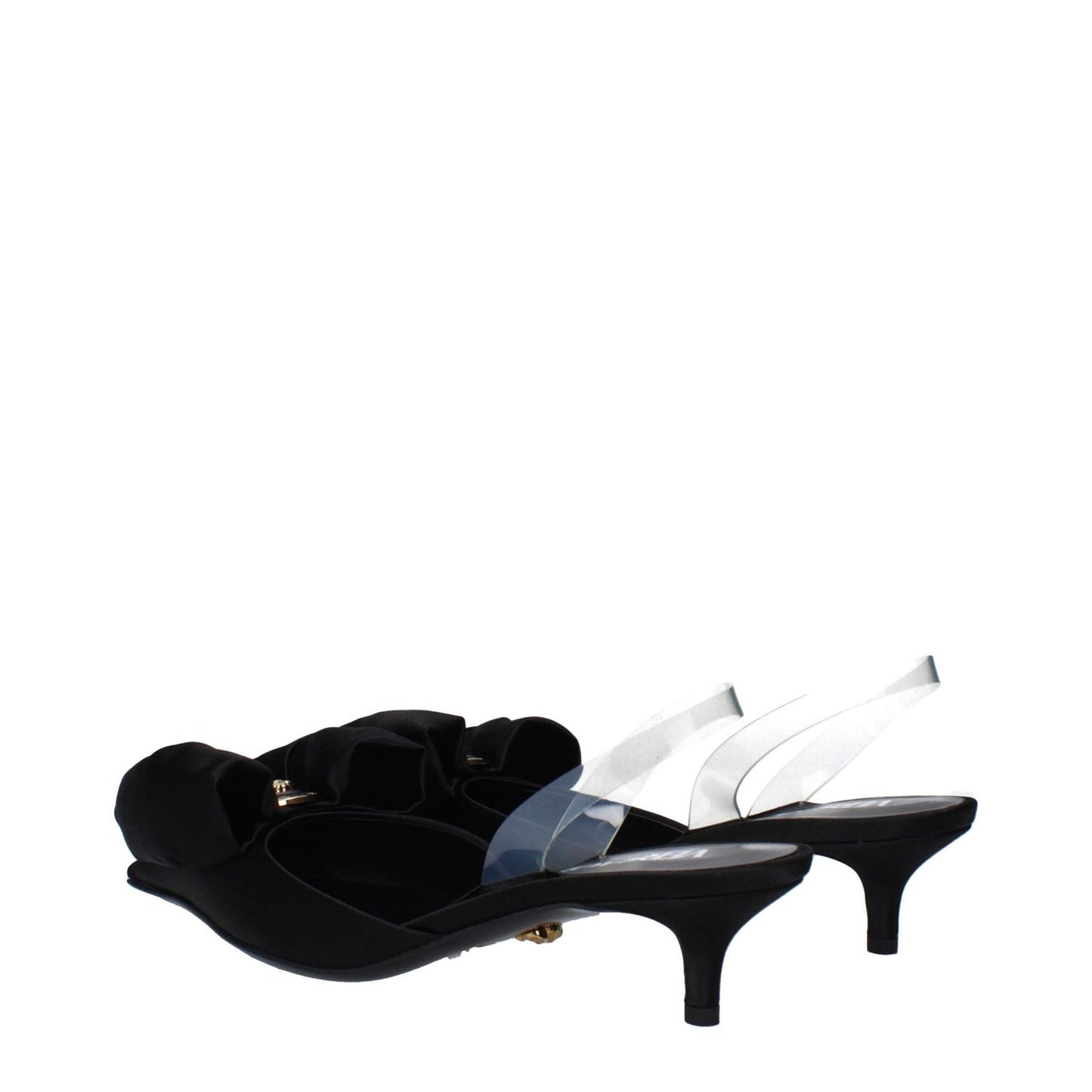 Versace Black Satin Flat Sandals VE-14884877304073-EU36/US6