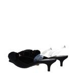 Versace Black Satin Flat Sandals VE-14884877304073-EU36/US6