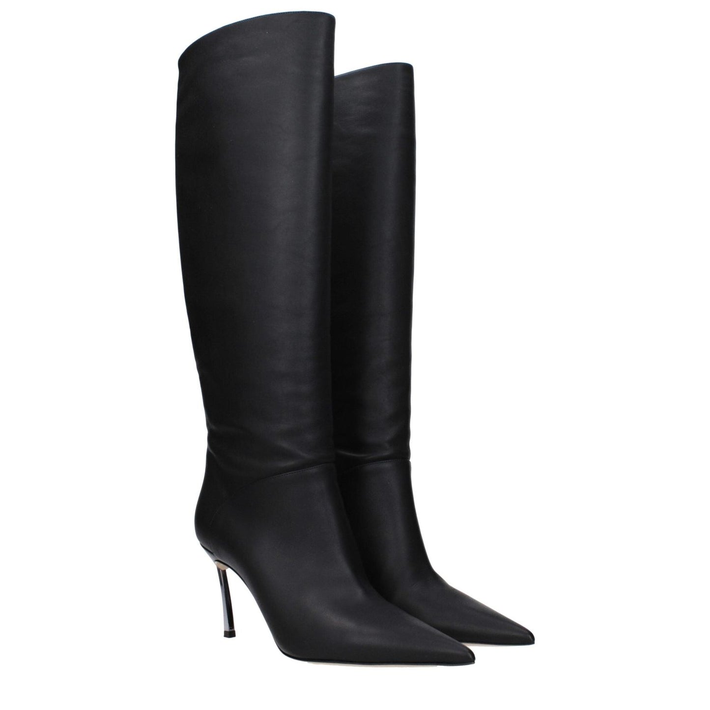 Casadei Black Leather High Heel Boots CA-15063756308745-EU36/US6