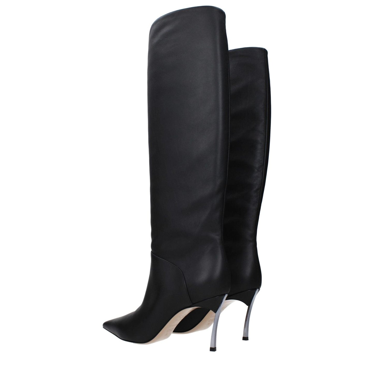 Casadei Black Leather High Heel Boots CA-15063756308745-EU36/US6